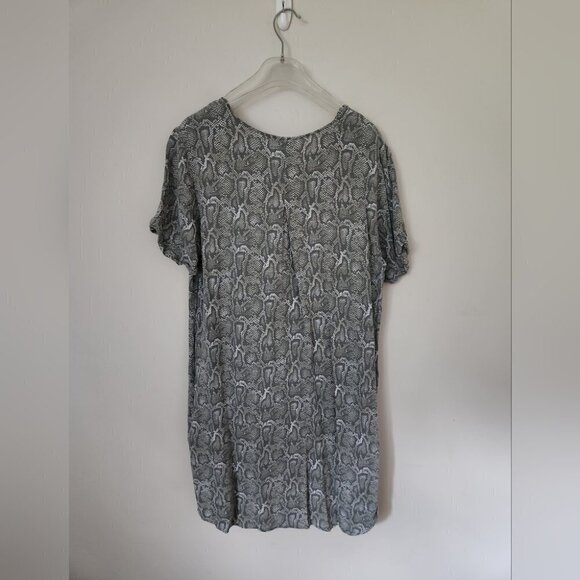 OLSEN | Shirt dress snakeskin animal print olive green sz Large 14 - Picture 3 of 3